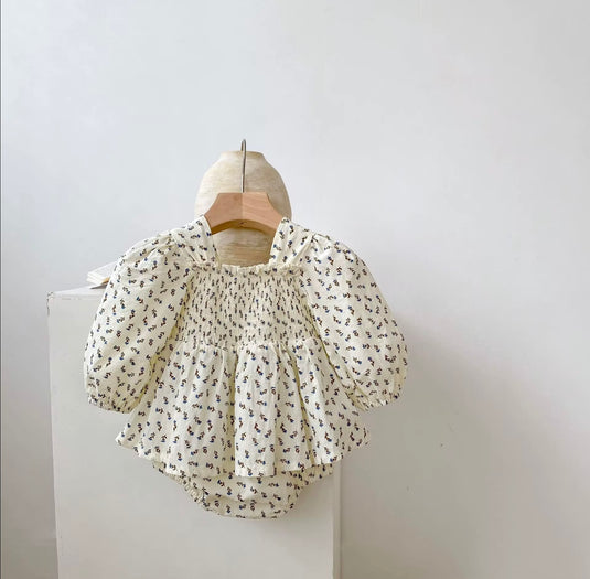 Cache-couches bébé manches bouffantes chic en coton – Kali