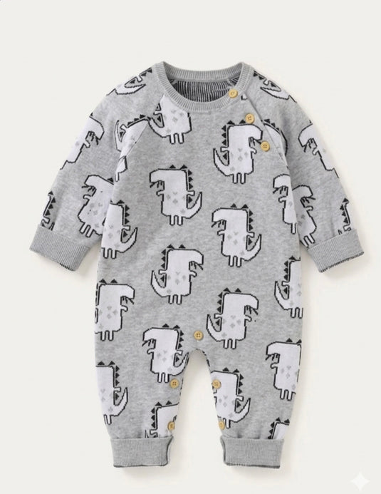 Baby boys' soft cotton knit all-in-one with hat – Kali