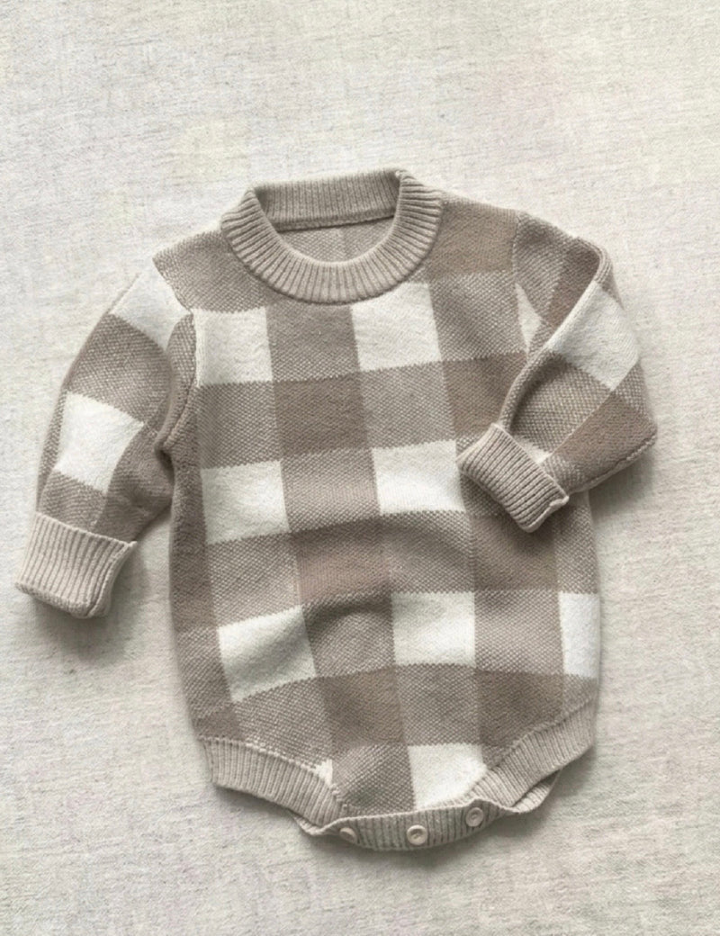 Load image into Gallery viewer, Baby boy's long-sleeved plaid jumpsuit – Kali
