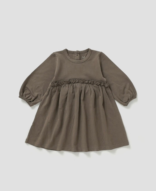 Robe en jersey à manches longues Walnut coton bio - Boutique Kaki Lilas