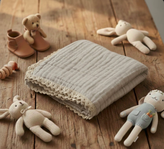 Couverture en mousseline pour bébé bohème douce en coton – Kali
