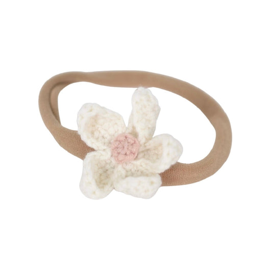 Bandeau bébé fleuri fait main