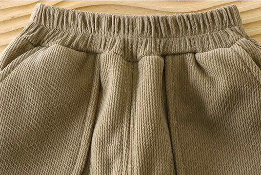 Boys' velvet trousers – Khaki lilac