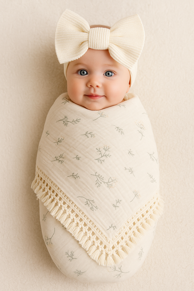 Chargez l&#39;image dans la visionneuse de la galerie, Mousseline bébé 100 % coton à motifs – Kali
