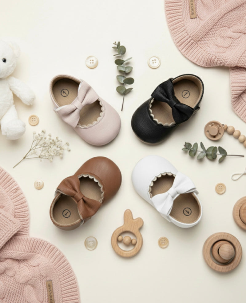 Load image into Gallery viewer, Soft Leather Baby Girl Mary Jane Shoes
