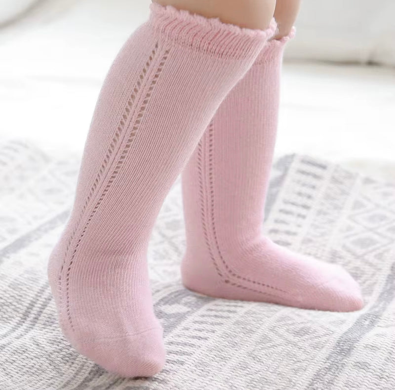 Chargez l&#39;image dans la visionneuse de la galerie, Chaussettes hautes bébé fille coton doux – automne – Kali
