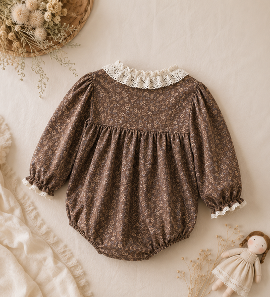 Béatrice Vintage Floral Romper – Autumn-Winter
