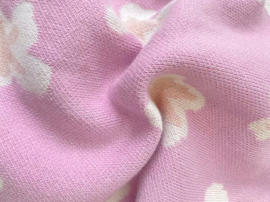 Combinaison bébé fille en tricot rose à motifs floraux et boutons, avec bandeau assorti 🌸 -Pré-commande