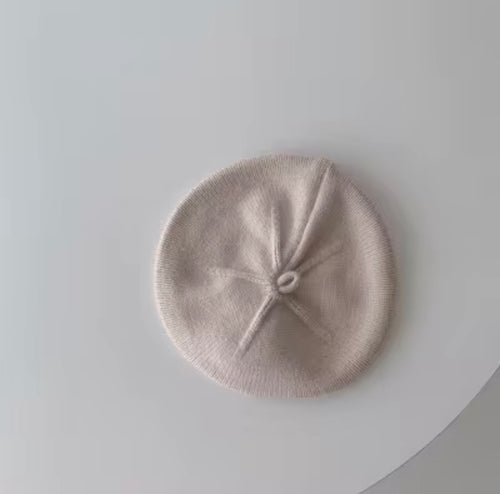 Béret bébé fille 0-3 ans en coton doux – Kaki Lilas