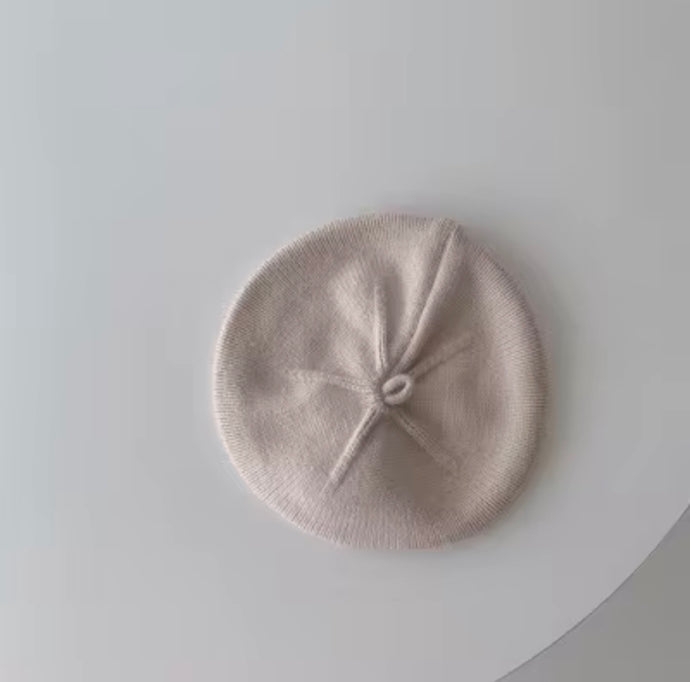 Béret bébé fille 0-3 ans en coton doux – Kaki Lilas