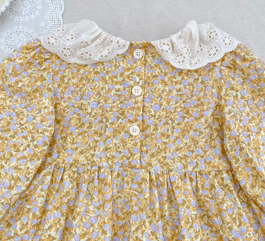 Baby & Girls' Peter Pan Collar Floral Daisy Dress - Autumn
