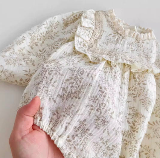Barboteuse bébé fleurie coton doux – style bohème chic – Kali