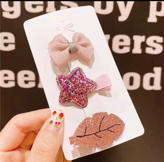 Pack of 3 or 4 cute baby girl hair clips – Kali May