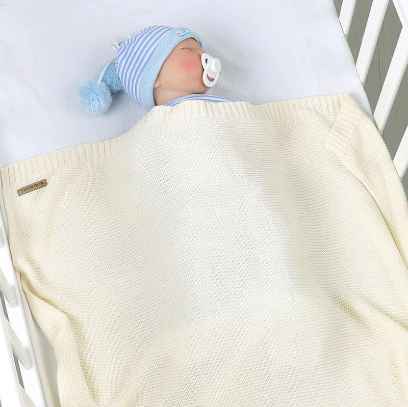 Chargez l&#39;image dans la visionneuse de la galerie, Couverture tricotée bébé en coton 100 % – Modèle Kali
