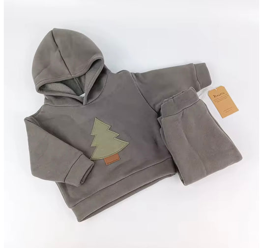 Ensemble bébé et enfant à capuche – Sapin - Pré-commande