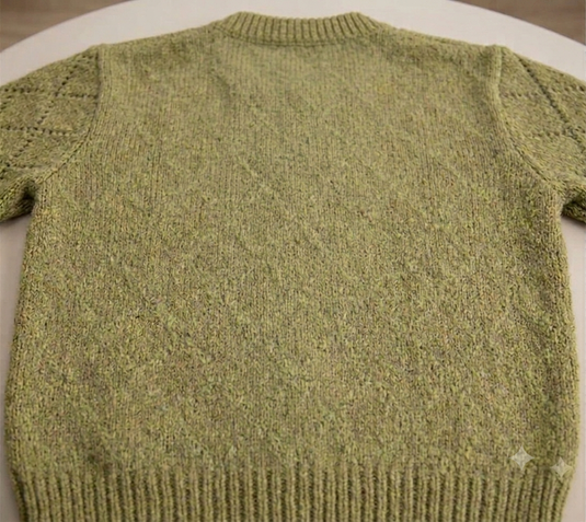 Cardigan olive en tricot ajouré pour bébé et fille – Automne-Hiver