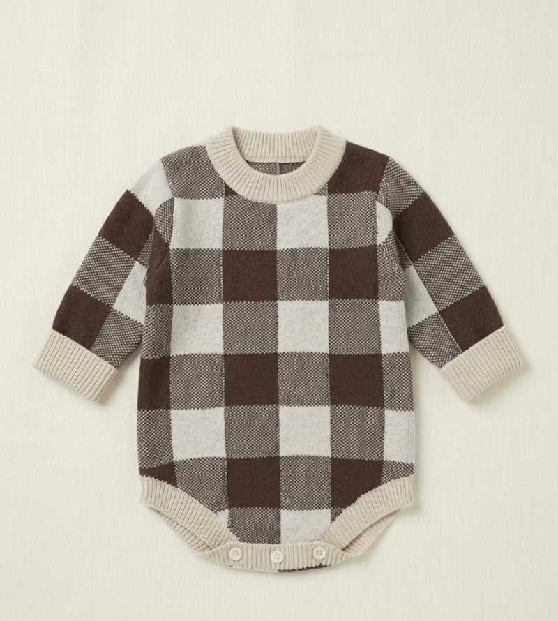 Load image into Gallery viewer, Baby boy's long-sleeved plaid jumpsuit – Kali
