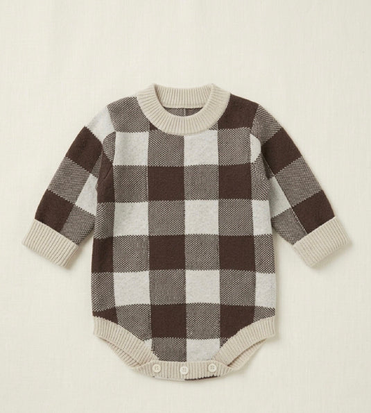 Baby boy's long-sleeved plaid jumpsuit – Kali