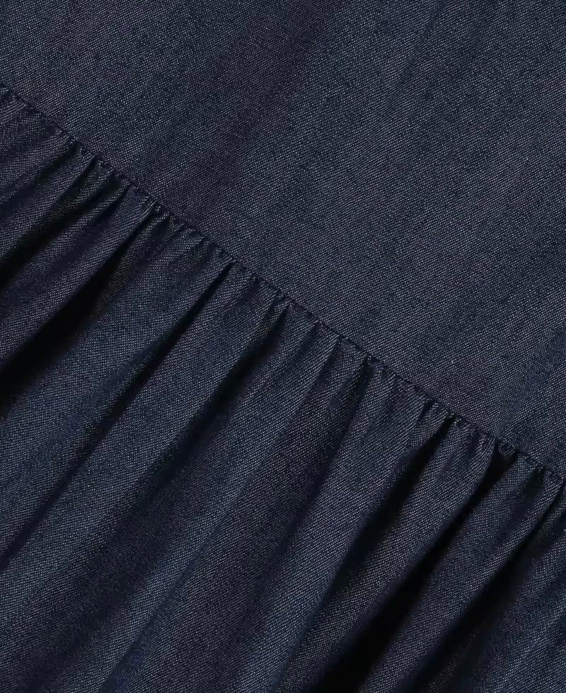 Chargez l'image dans la visionneuse de la galerie, Robe fille en denim à col Claudine – Kali - Pré-commande
