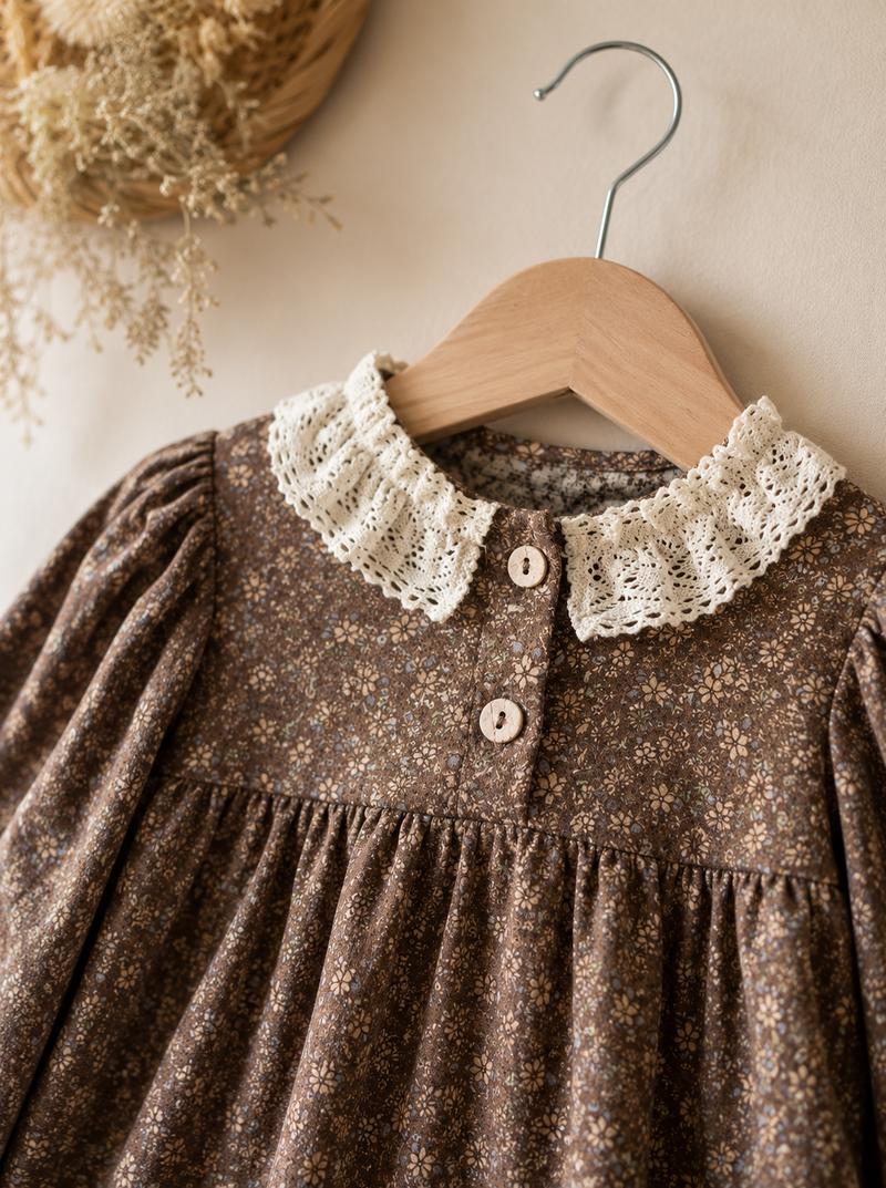 Load image into Gallery viewer, Béatrice Vintage Floral Romper – Autumn-Winter
