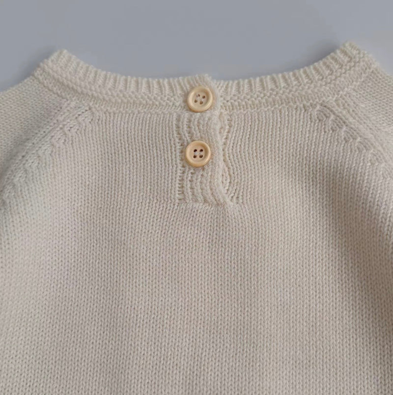Chargez l'image dans la visionneuse de la galerie, Chandail fille en tricot ivoire avec torsades – Automne-Hiver
