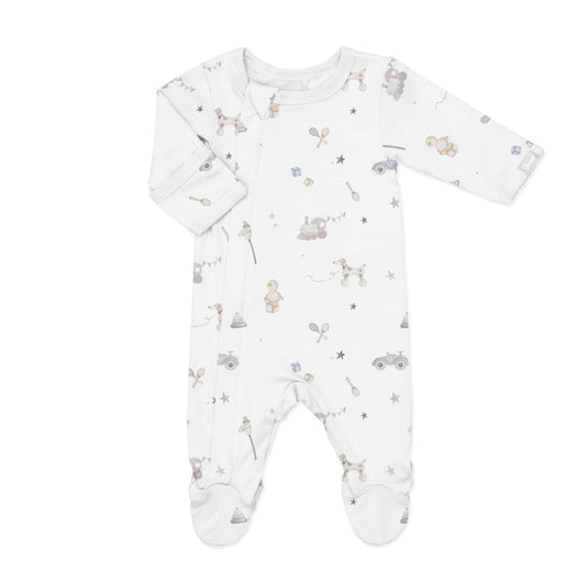 Footie modal zipper toys on cream Coccoli