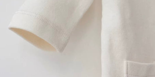 Organic cotton combination with matching bonnet for baby boy – Ivory
