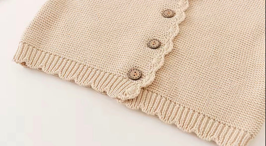 Cardigan bébé coton beige doux – Kali