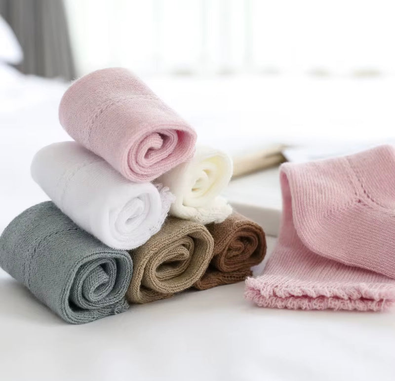 Chargez l&#39;image dans la visionneuse de la galerie, Chaussettes hautes bébé fille coton doux – automne – Kali
