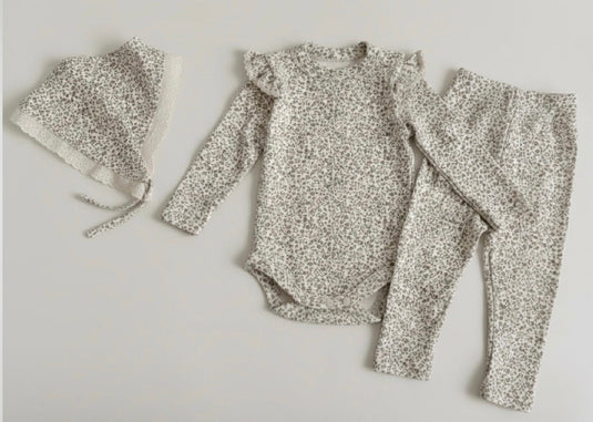 Ensemble bébé fille 3 pièces fleuri printemps – Kali