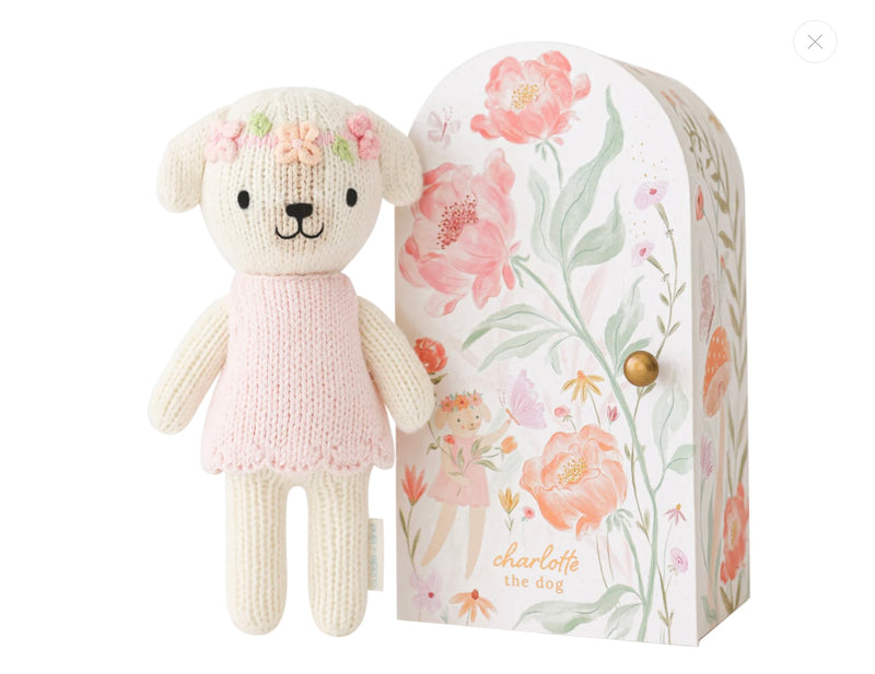 Chargez l&#39;image dans la visionneuse de la galerie, Peluche avec jolie boîte - tiny prime 6&quot; - Charlotte le chien - Cuddle + Kind
