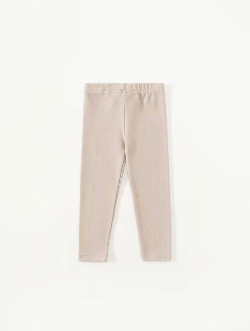 Chargez l&#39;image dans la visionneuse de la galerie, Leggings en coton doux pour filles – Kaki Lilas
