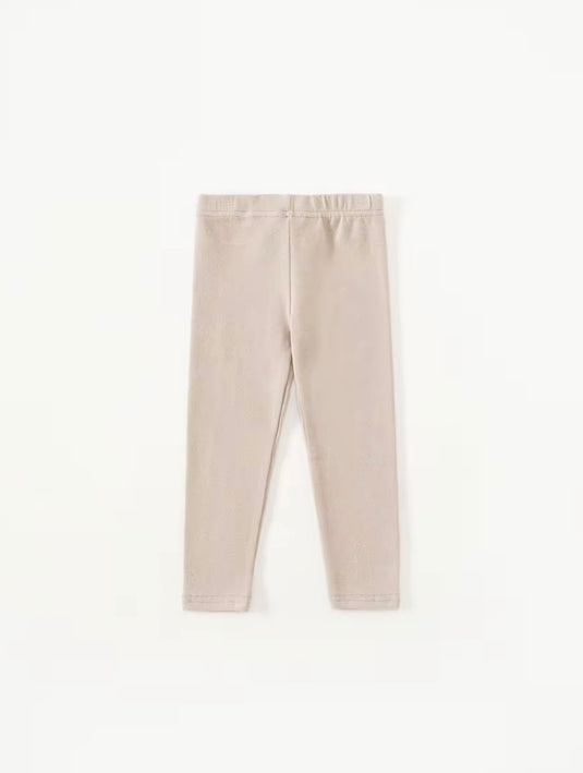 Leggings en coton doux pour filles – Kaki Lilas