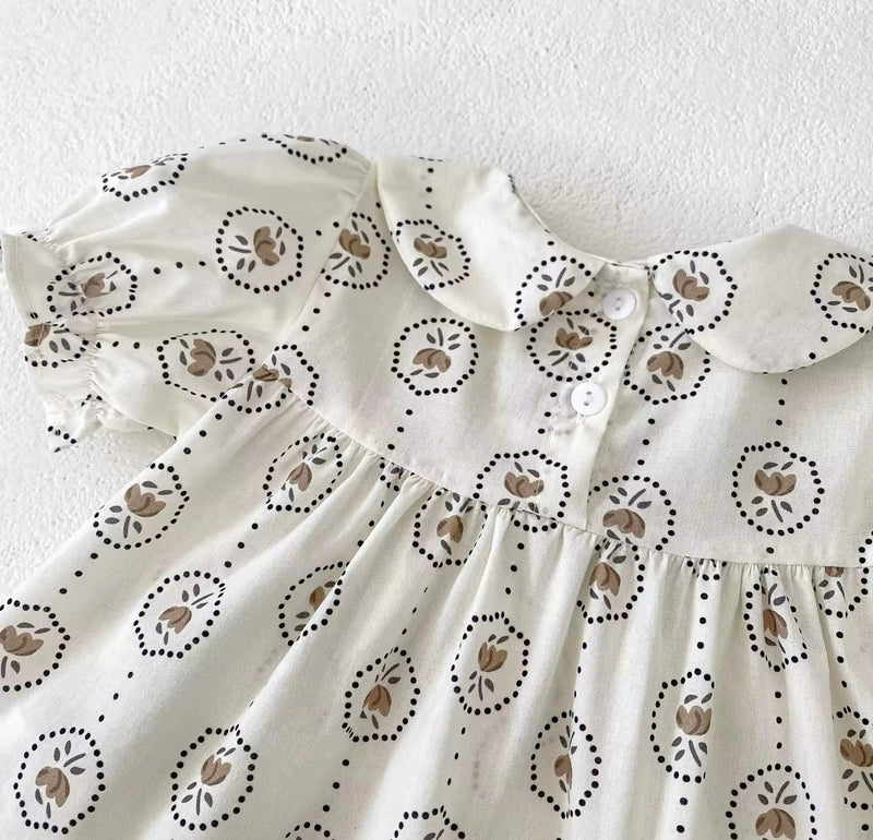 Load image into Gallery viewer, Baby girls' summer floral dot romper
