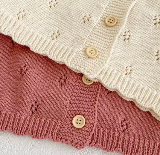 Cardigan bébé fille en tricot doux été et respirant ivoire – Kali
