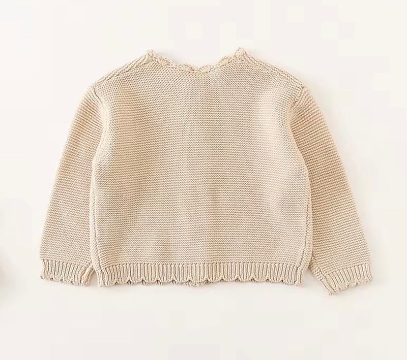 Chargez l'image dans la visionneuse de la galerie, Cardigan bébé fille coton beige doux – Kali
