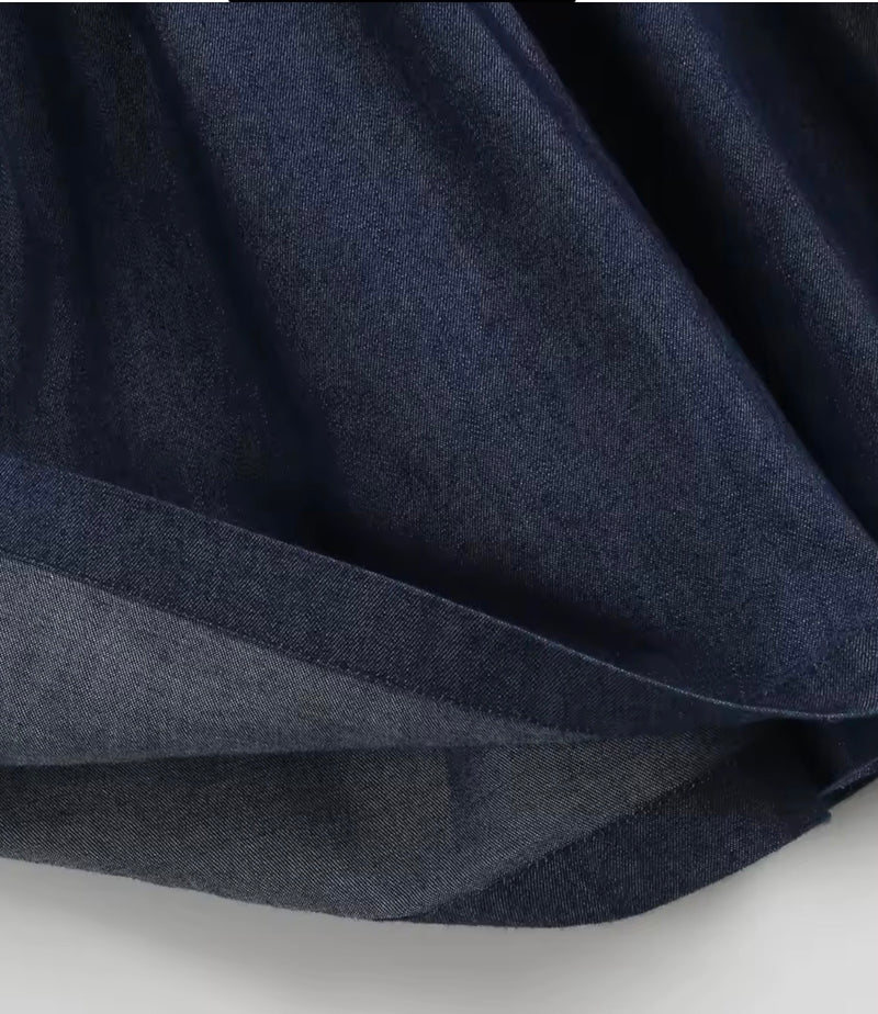 Chargez l'image dans la visionneuse de la galerie, Robe fille en denim à col Claudine – Kali - Pré-commande
