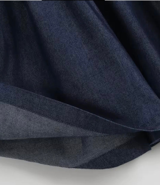 Robe fille en denim à col Claudine – Kali - Pré-commande