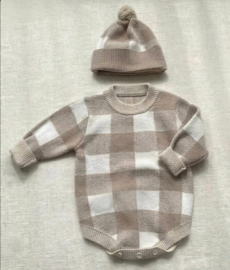Load image into Gallery viewer, Baby boy's long-sleeved plaid jumpsuit – Kali
