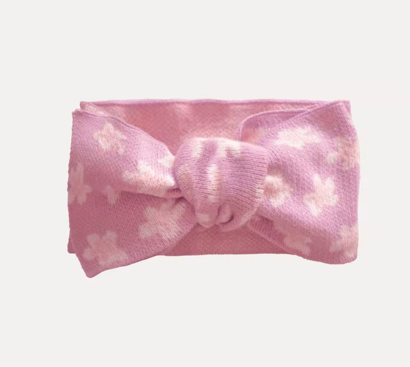 Chargez l'image dans la visionneuse de la galerie, Combinaison bébé fille en tricot rose à motifs floraux et boutons, avec bandeau assorti 🌸 -Pré-commande
