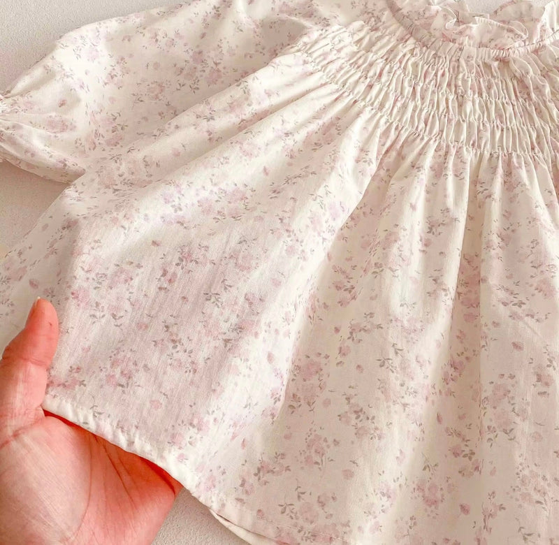 Chargez l'image dans la visionneuse de la galerie, Robe pour filles rose 100% coton fille manches longues – Kali
