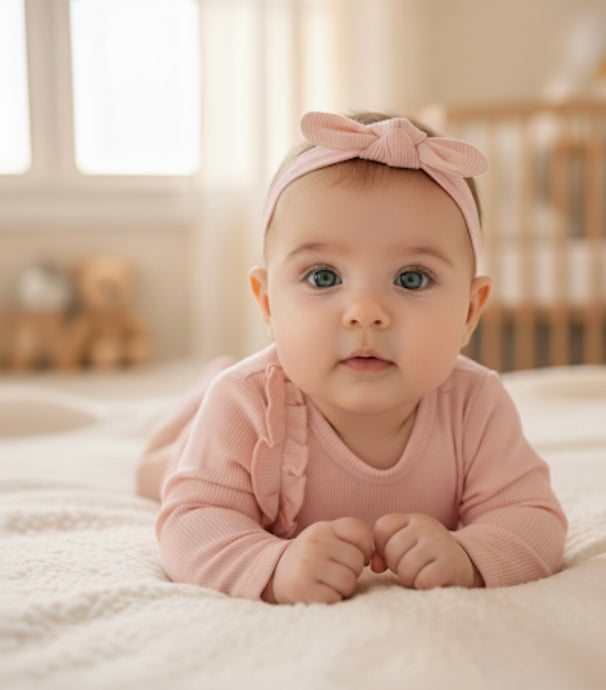 Combinaison bébé fille manches longues en coton doux avec bandeau – Kali