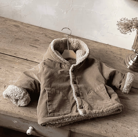 Manteau bébé style laine d’agneau chaud et doux – Kali