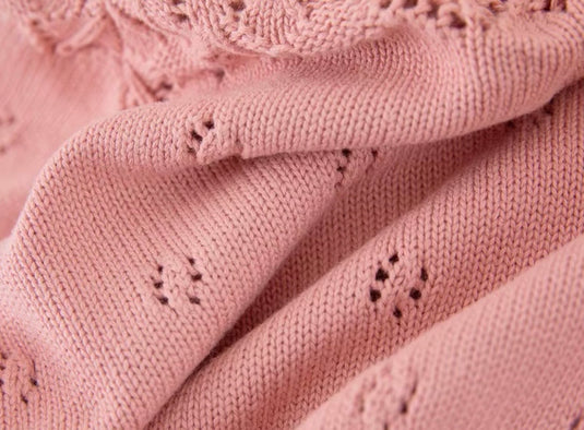 Cardigan fille ivoire & rose Vichy
