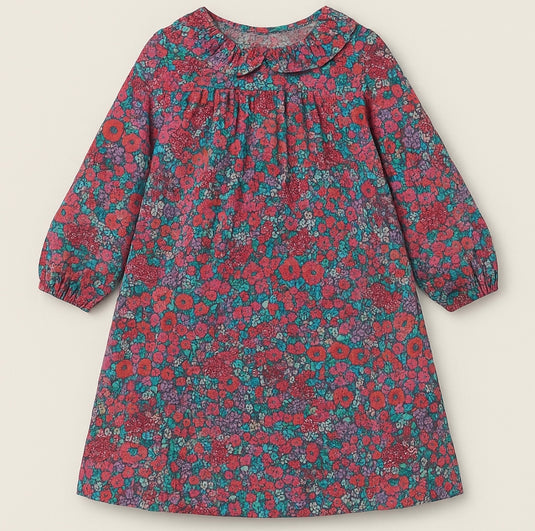 Robe fille à fleurs fuchsia – Modèle doux et coloré – Kali