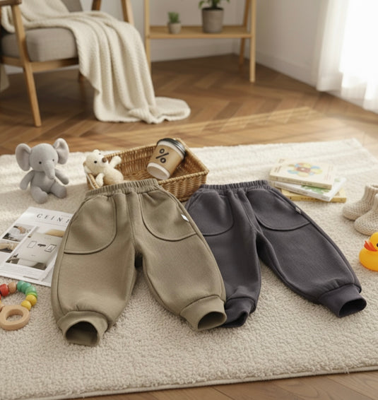 Boys' velvet trousers – Khaki lilac