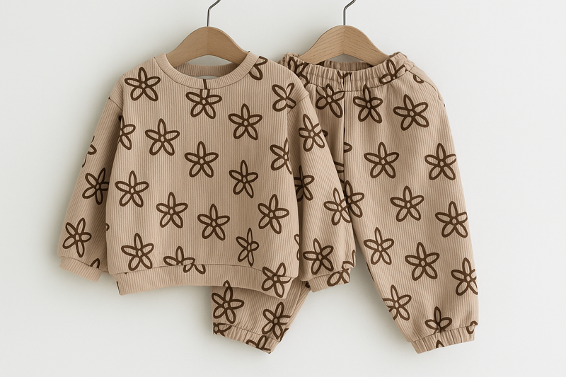 Load image into Gallery viewer, Ensemble fille 2 pièces fleurs automne-hiver – Kali - Boutique Kaki Lilas
