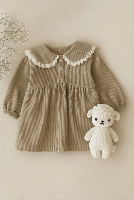 Robe pour filles velours côtelé deux tons – Kali