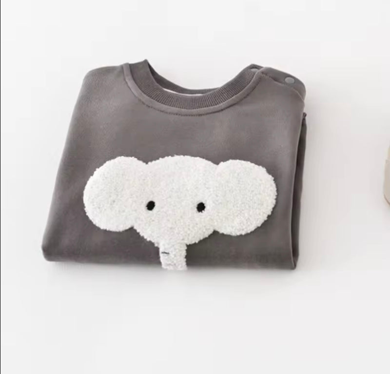 Chargez l'image dans la visionneuse de la galerie, Combinaison bébé garçon motif éléphant en coton doux – Kali
