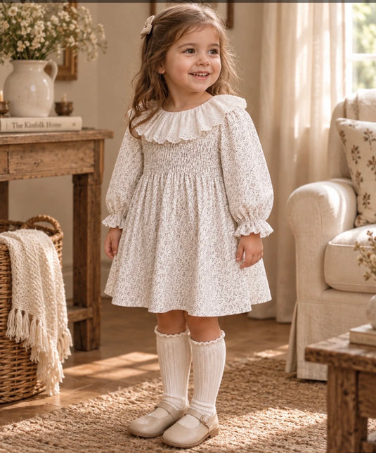 Robe florale d’automne en coton – Automne-Hiver